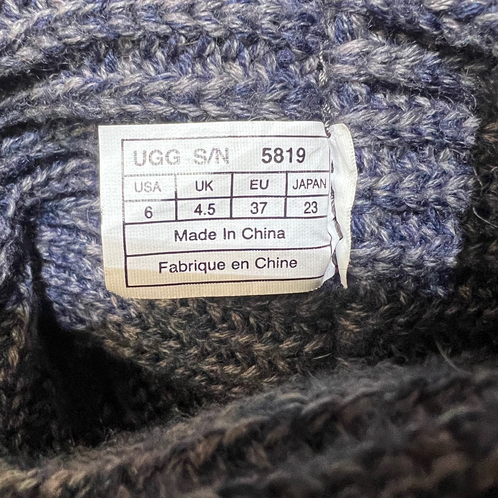 UGG Australia Classic 5819 Cardy Blue/Gray Knit Sweater Boots Sz 7 - Picture 11 of 11